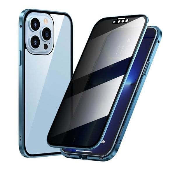 Μαγνητική θήκη iPhone με αντιανακλαστικό γυαλί και μέταλλο-GR