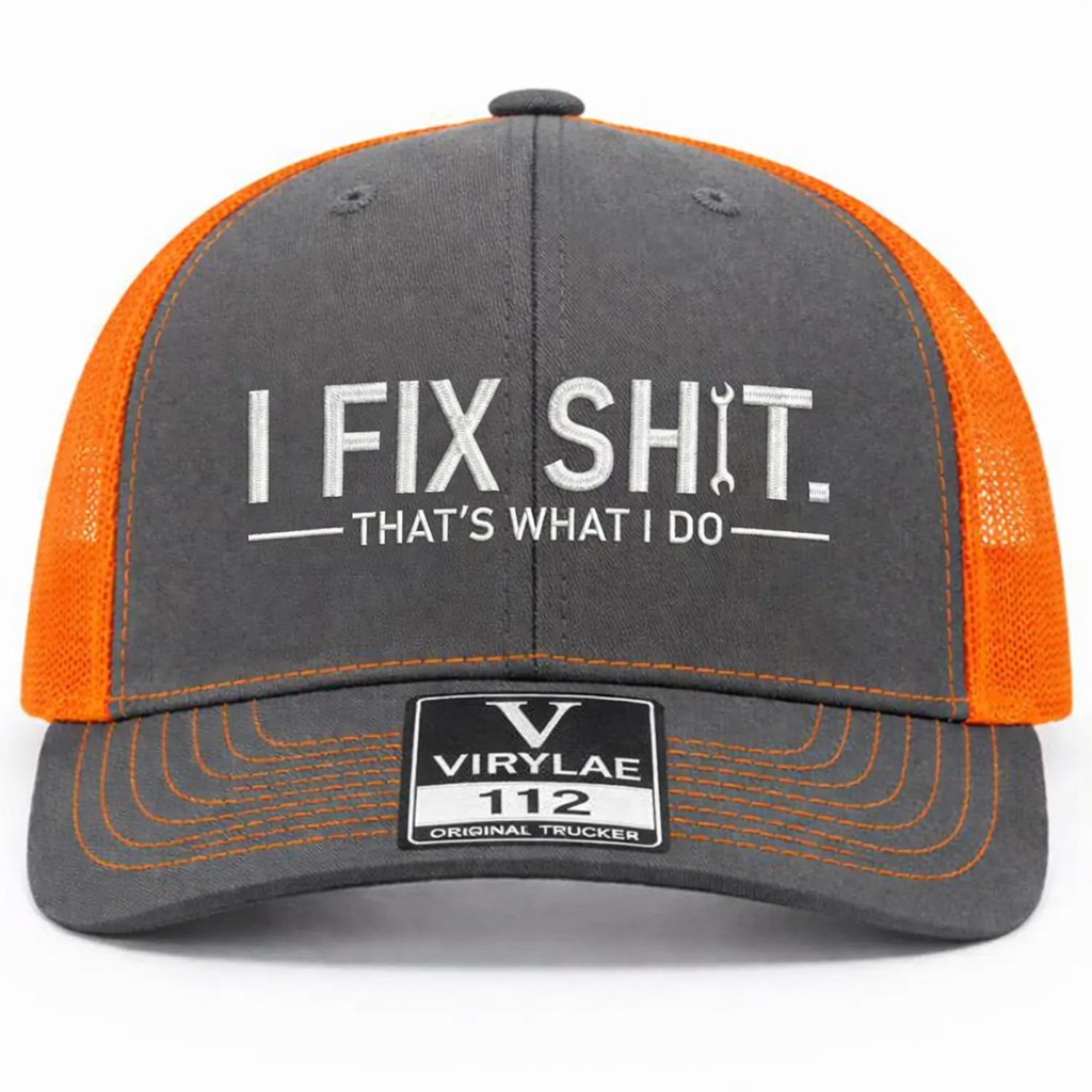 🛠️ „I Fix Shit Trucker“ kepurė – juokinga mechaniko ir taisytojo kepurė-LT