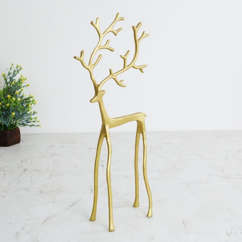 🎅 Éxito de ventas de Navidad 🦌 Figura de reno negro, decoración navideña-ES