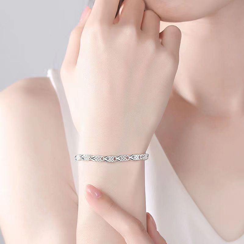😀👉[Compra 1, llévate 2 gratis]💖🍀Pulsera de mujer de plata 925-ES