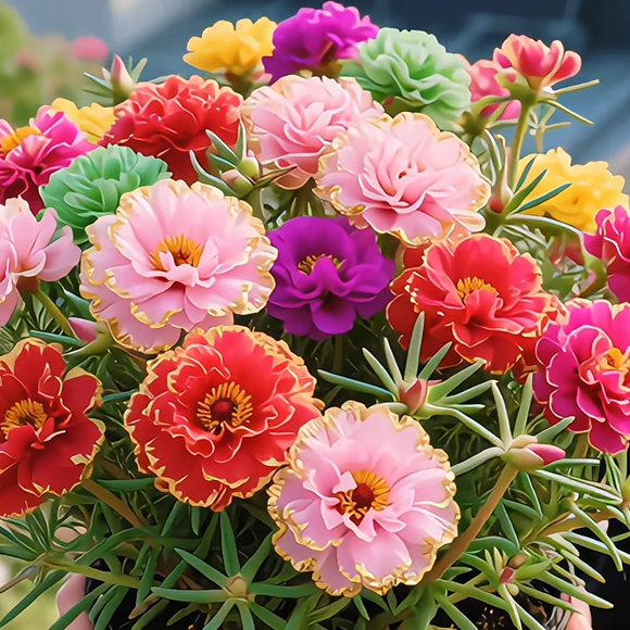 Χρυσή Δαντελένια Πορτουλάκα🌸✨ Υπέροχα διπλά άνθη για αβίαστα καλοκαιρινά χρώματα-GR