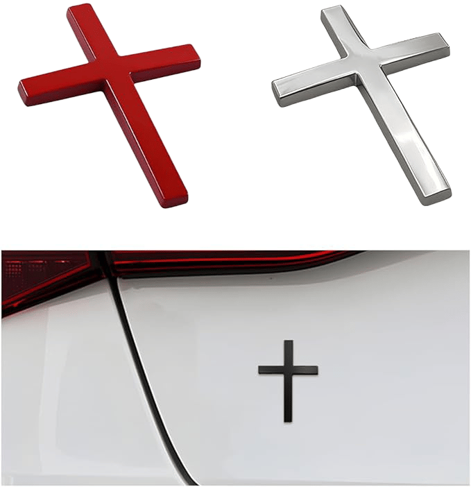 Pegatina de cruz de metal 3D para coche-ES