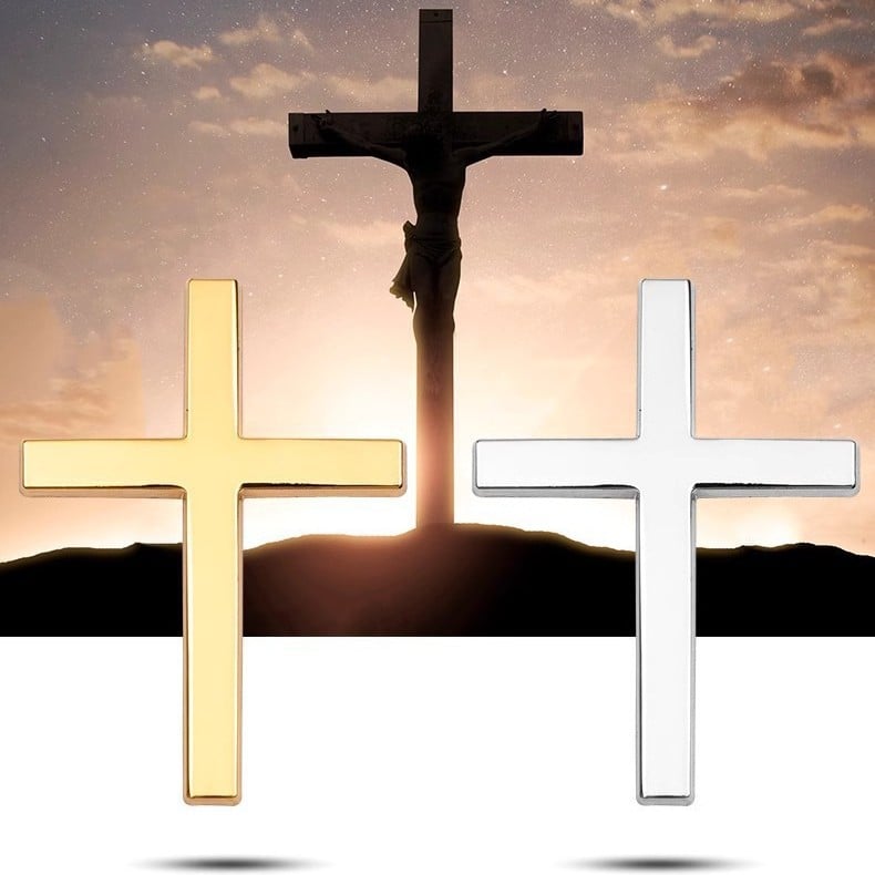 Pegatina de cruz de metal 3D para coche-ES