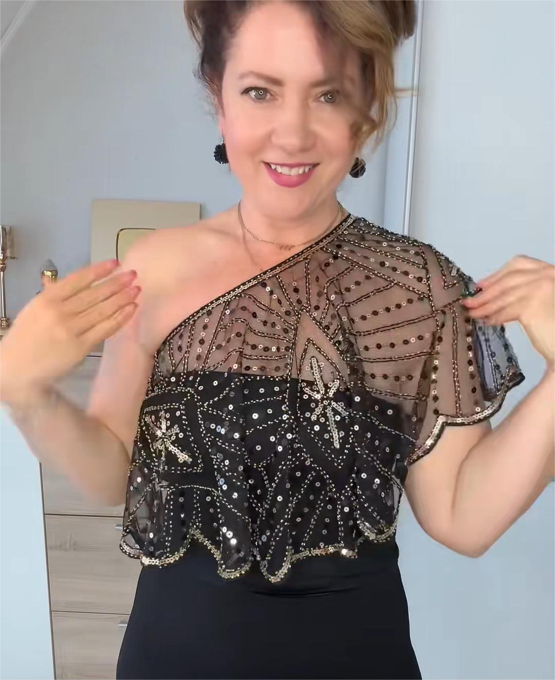 ⏳Riboto laiko pasiūlymas ⏰ Vintažinė nėriniuota karoliukais puošta skara-LT