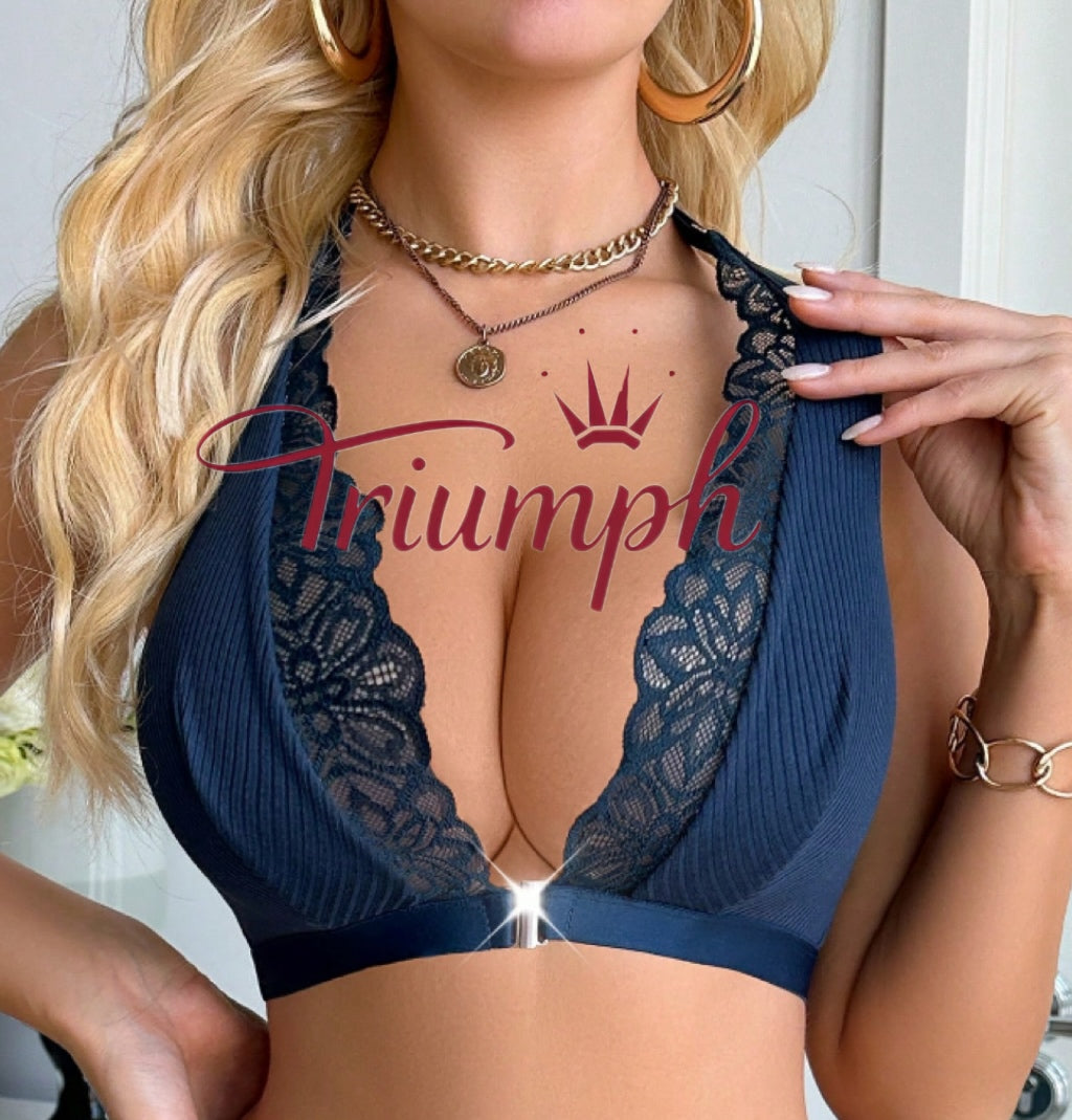 Triumph - 4 buc 💥 Sutien sexy cu dantelă frontală și cataramă romantică
