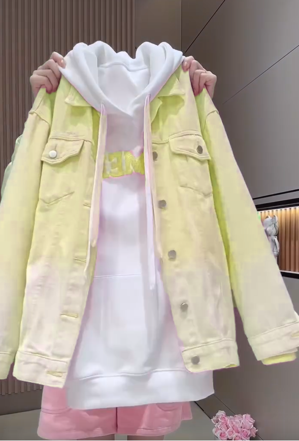 🎨 Patogus moteriškas džemperis Gradient Denim Jacket-LT