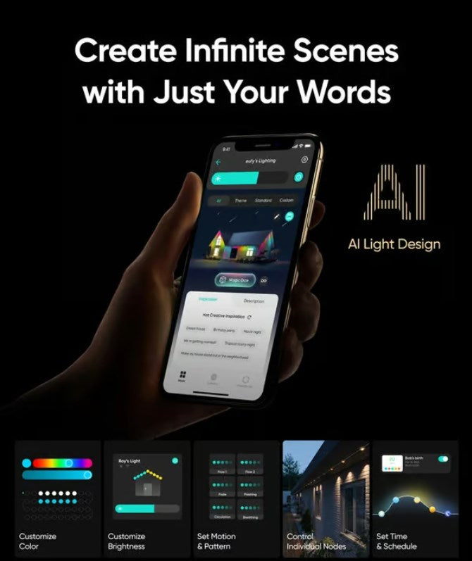 ⏰Τελευταία ημέρα εκπτώσεων🌈Έξυπνο μόνιμο εξωτερικό φως LED Rainbow-GR