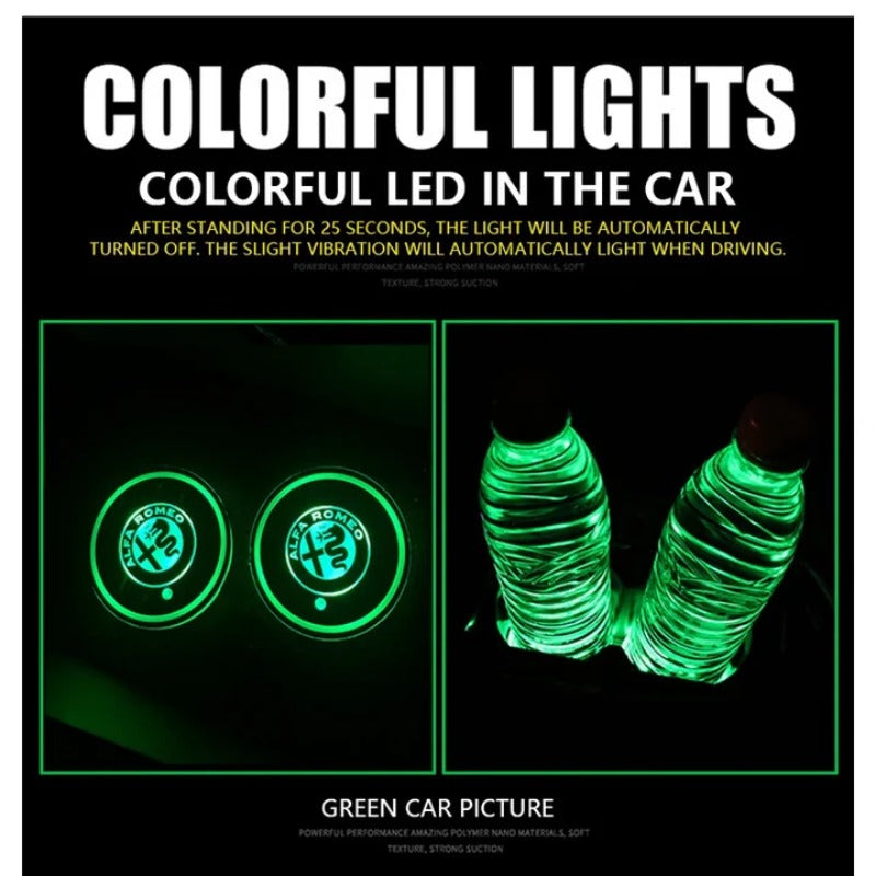 2 posavasos LED para coche-ES