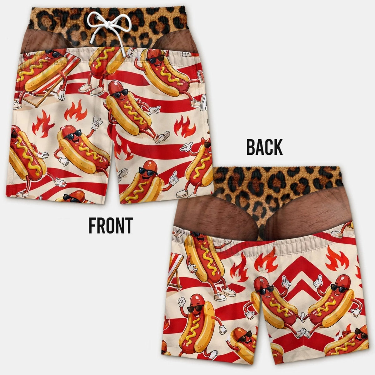 Smešne kopalke z lažno zadnjico - Novelty Prank Beach Shorts for Men-SI