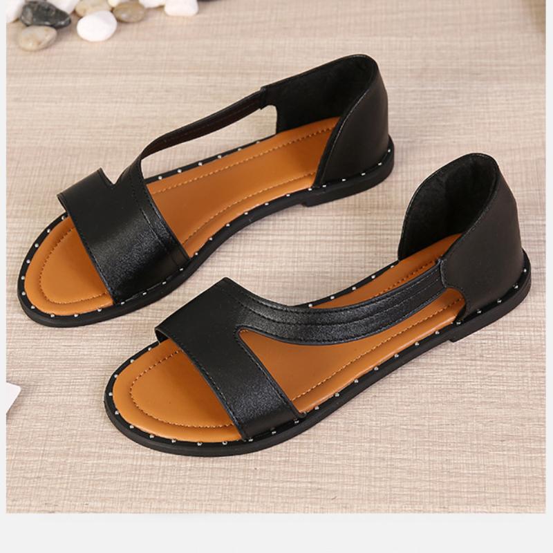 👡 Ravni sandali z vzorcem ribjega uha in čepki✨-GR