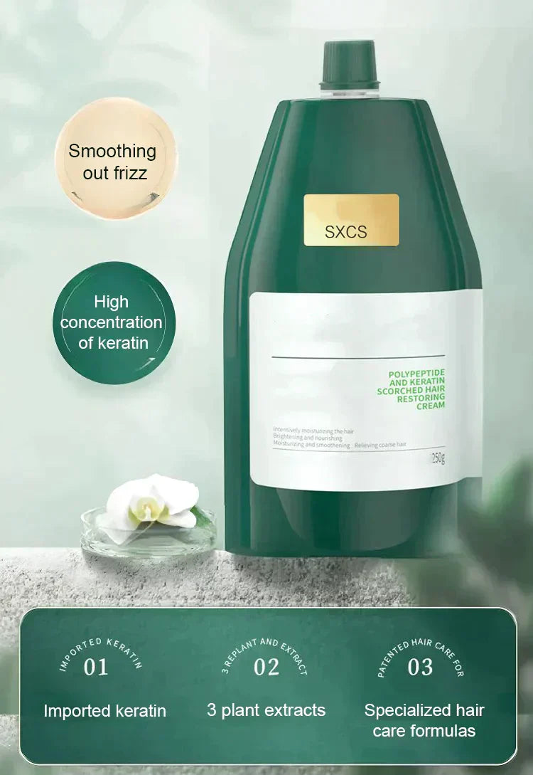 🌟Ενυδατική κρέμα επανόρθωσης μαλλιών με πολυπεπτιδική κερατίνη💁‍♀️-GR