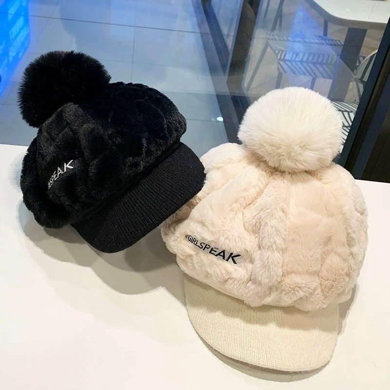 🎁El mejor regalo para ella 🎁👒 - gorro de invierno para mujer con ala corta🥰-ES