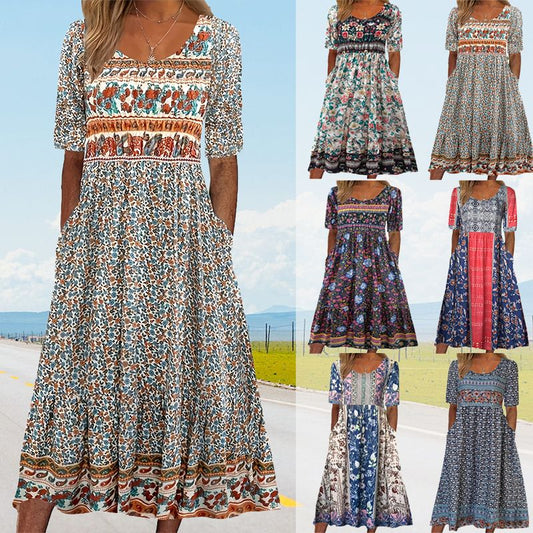 🌸Elegantna ženska obleka z boho dizajnom - GR