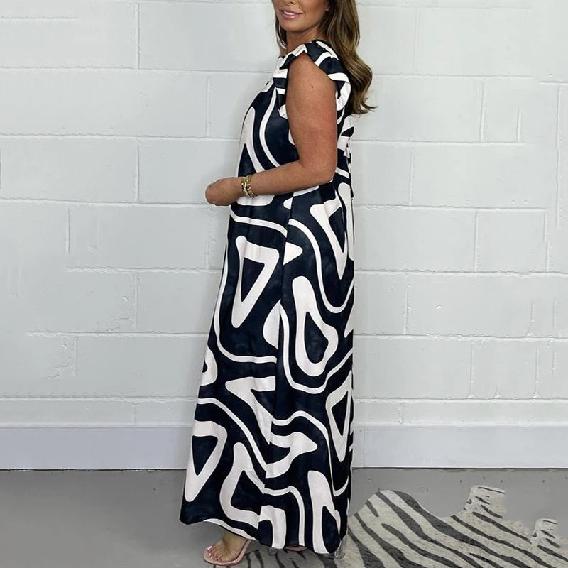 Mono de verano de mujer de pierna ancha con estampados ornamentales y geométricos-ES