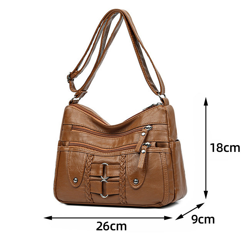 Ženska vintage torba iz mehkega PU usnja - SI