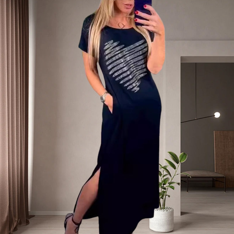 Μακρύ φόρεμα με σχισμές στα πλάγια-GR