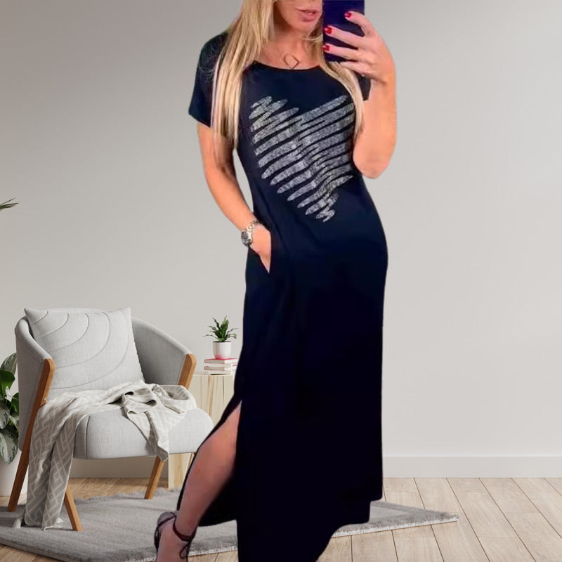 Μακρύ φόρεμα με σχισμές στα πλάγια-GR