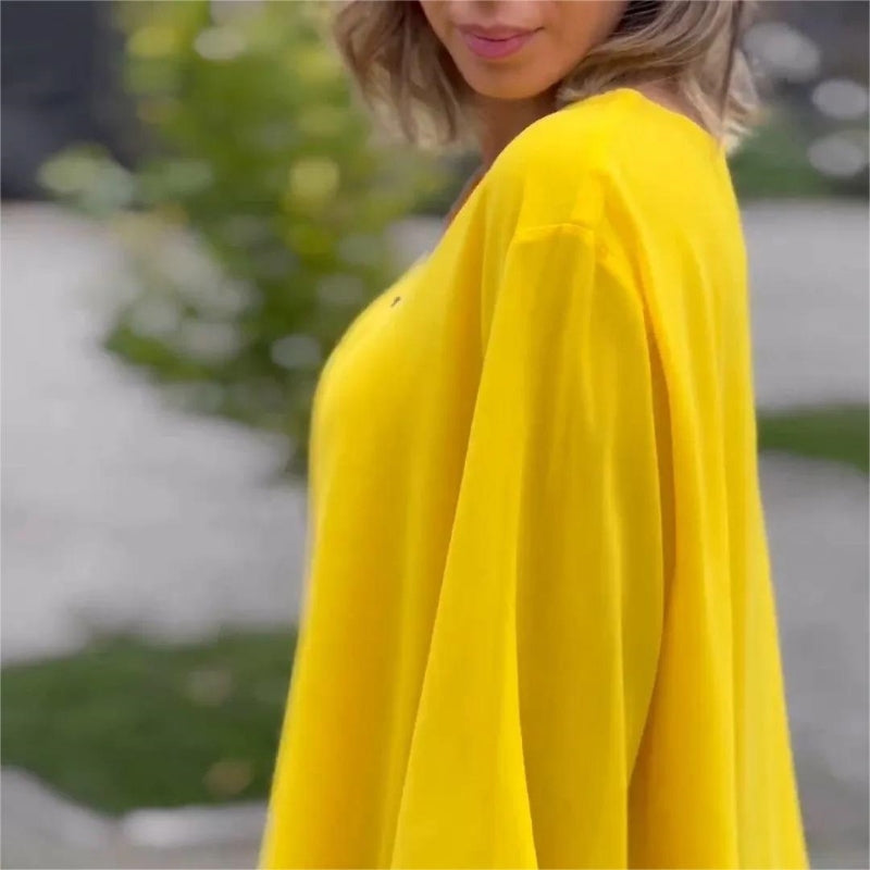 💗 Γυναικείο τοπ διπλής στρώσης με λαιμόκοψη V και μαλακό κλείσιμο με φερμουάρ-GR