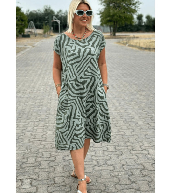 🎁2025 m. bohemiškos vintažinės raštuotos laisvalaikio suknelės👗-LT