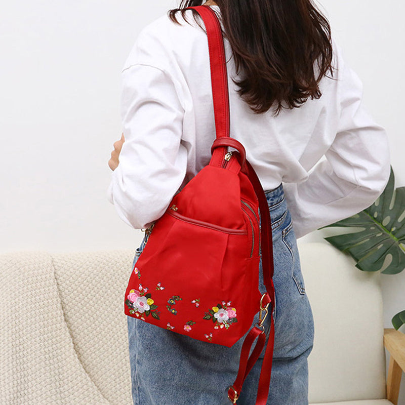 Mochila de mujer multifuncional y portátil con estampado.-ES
