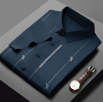 ❄️Ανδρικό πουκάμισο από μετάξι πάγου ανθεκτικό στις ρυτίδες, υψηλής ελαστικότητας-GR