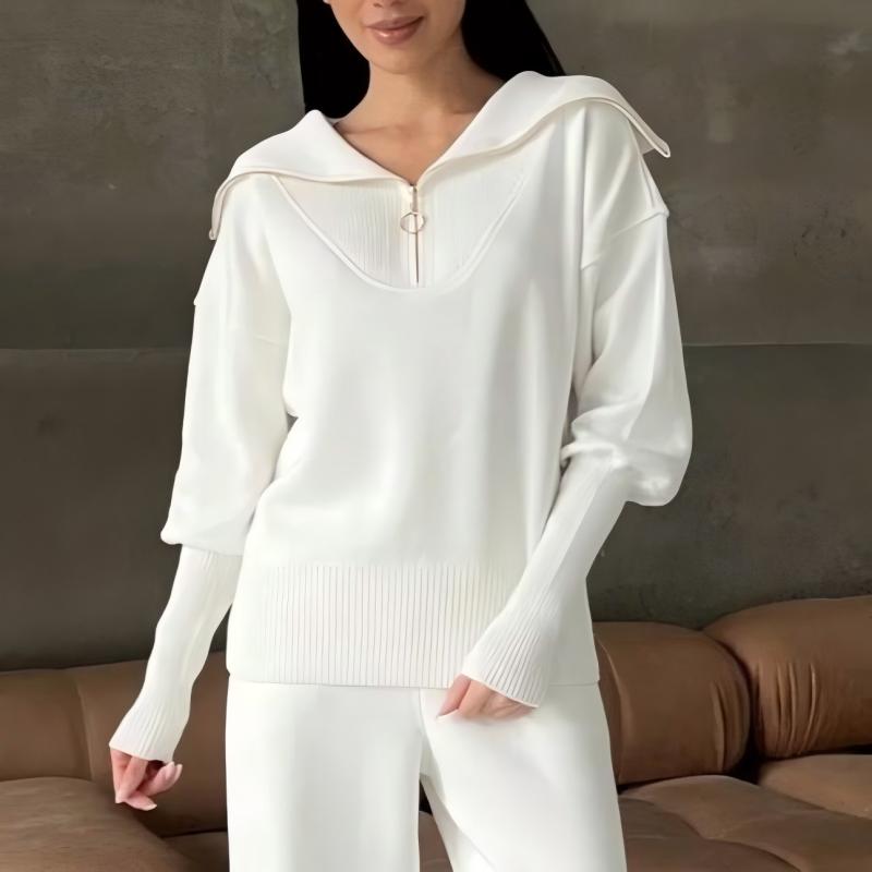 ✨2-dijelni set - ženski ležerni sportski komplet ✨- Bluza s preklopom s polupasferšlusom i odgovarajuće trenirke-HR