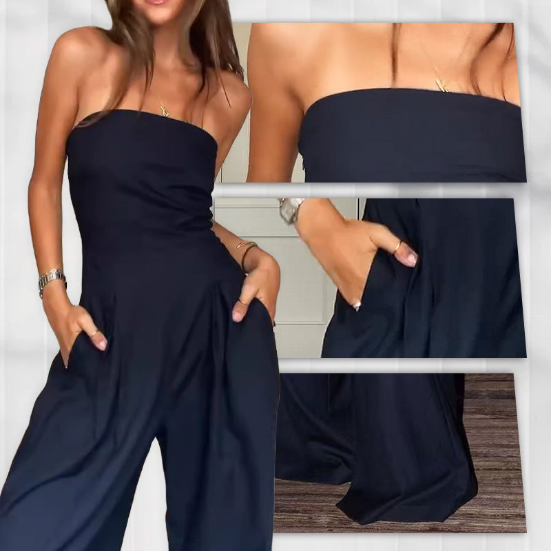 【S-XL】👗Suéter sin tirantes de mujer con bolsillos-ES