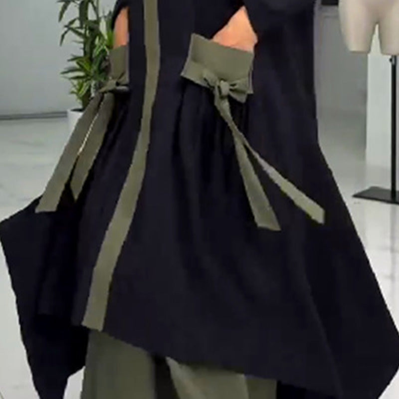 Vestido elegante holgado con bloques de color para mujer-ES