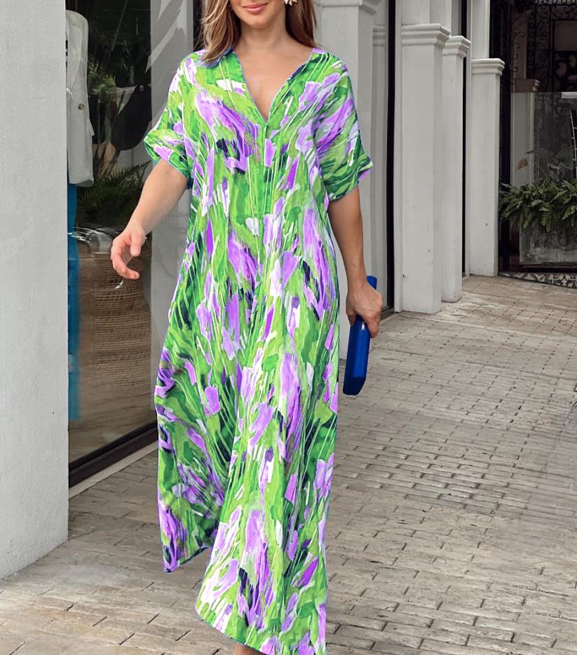 【M-XL】🌈Επίσημο φόρεμα με ζωγραφισμένο σχέδιο-GR