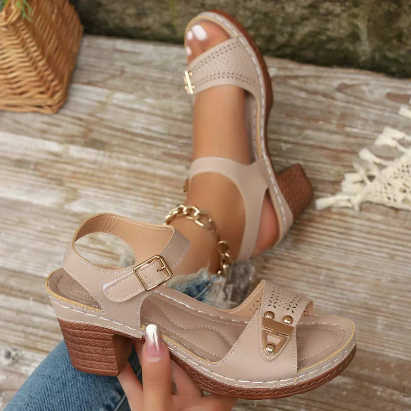 【EU 36-43】👡Poletni ženski sandali z visoko peto - GR