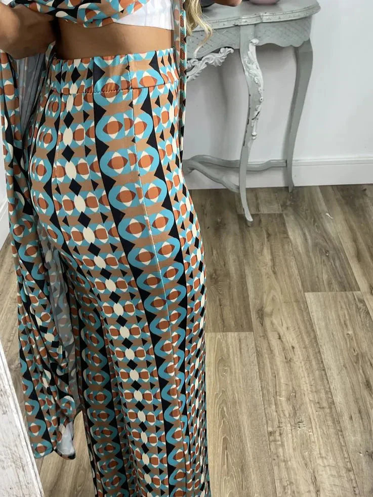 💐 Άνετο γυναικείο κοστούμι με αφηρημένο τυπωμένο σχέδιο-GR