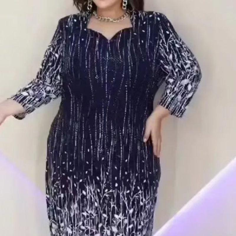 【S-4XL】🌿 Elegantiška moteriška suknelė ilgomis rankovėmis-LT