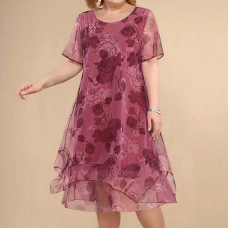 🌺Elegantiškos, laisvos šifoninės suknelės didesnių dydžių-LT