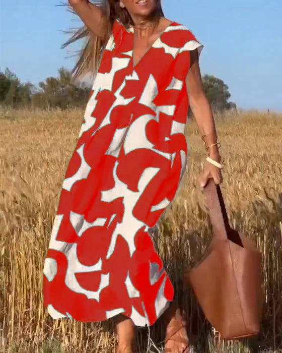 💕Obleka brez rokavov z V-izrezom v GR