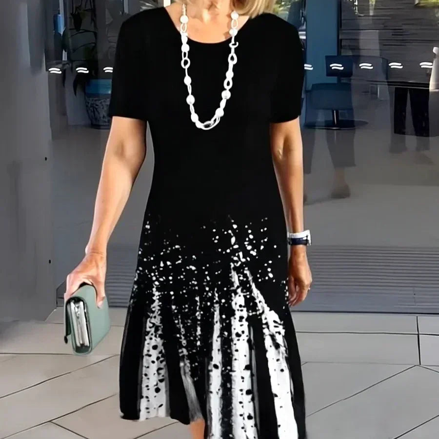 Γυναικείο Colour Block Πλισέ Φόρεμα-GR