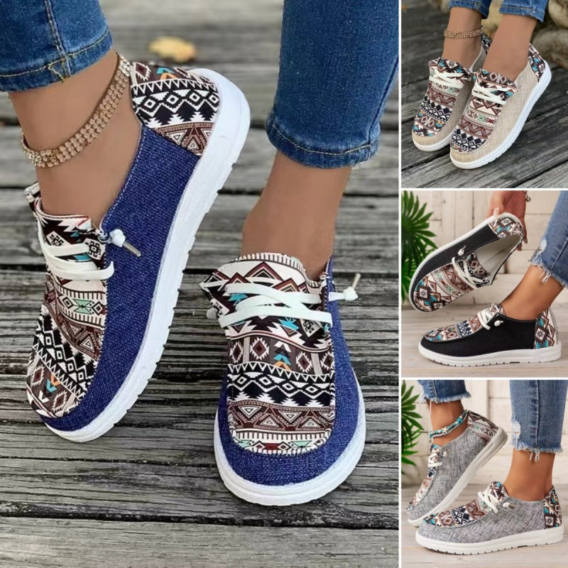 🥿Moteriški laisvalaikio style drobiniai bateliai su etniniu raštu-LT