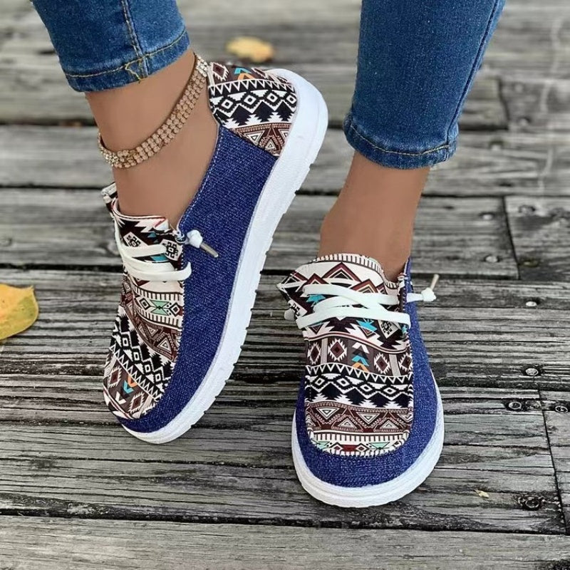 🥿Moteriški laisvalaikio style drobiniai bateliai su etniniu raštu-LT