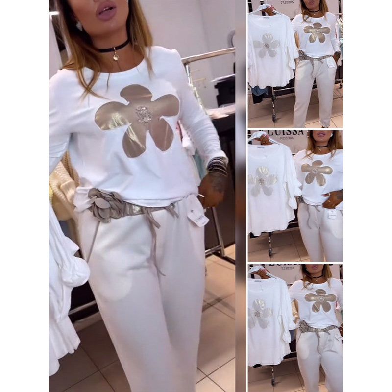 Γυναικείο τοπ με φλοράλ τύπωμα και λαιμόκοψη-GR