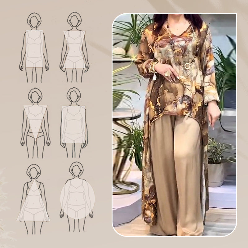 ❤️Ženski dvodelni komplet s trendovskim potiskom zgornji del v hlačah-SI