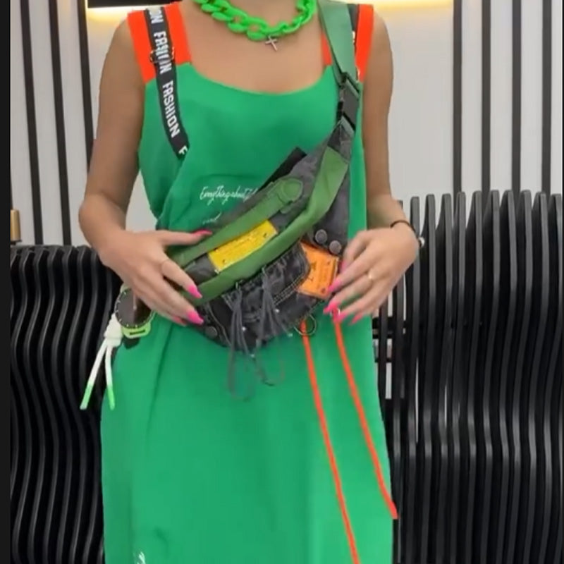 Ženska potiskana obleka brez rokavov-SI