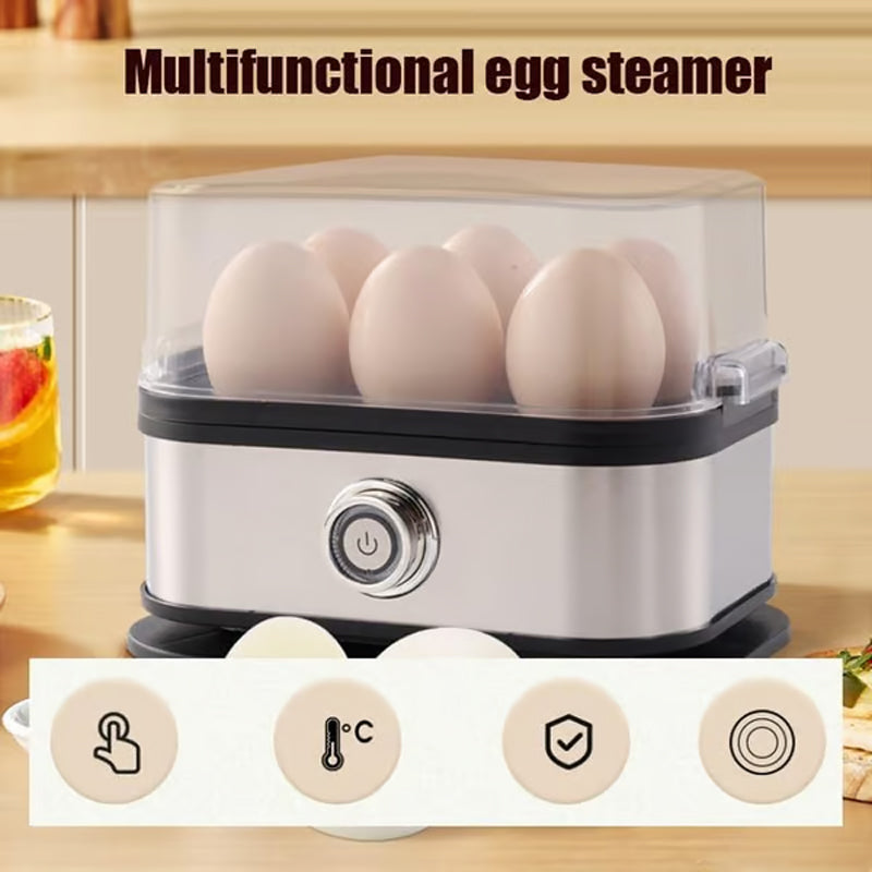🥚 Πολυλειτουργικός ατμομάγειρας για αυγά με διαφανές καπάκι-GR