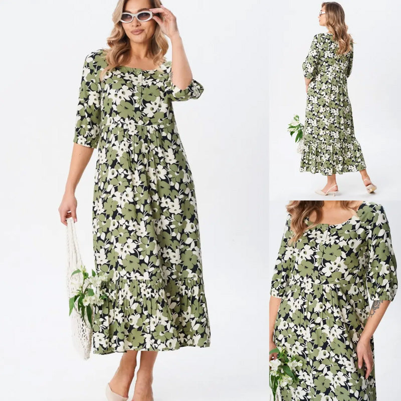 🔥 Obleke s cvetjem Laisvalaikio so polrankove ženske-LT