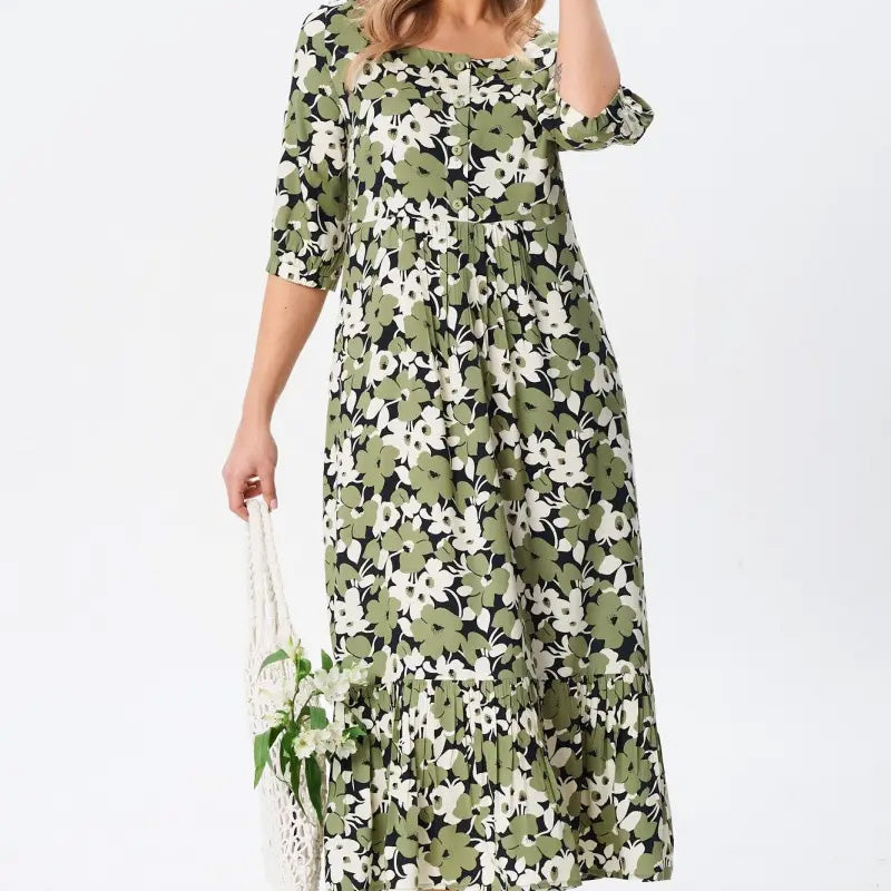 🔥 Obleke s cvetjem Laisvalaikio so polrankove ženske-LT