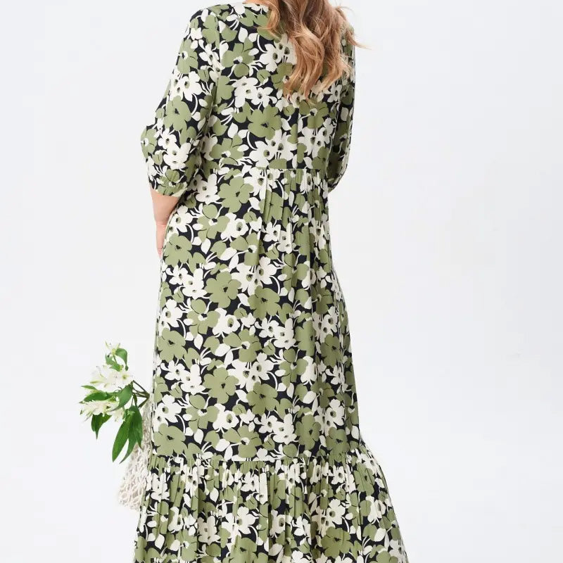 🔥 Obleke s cvetjem Laisvalaikio so polrankove ženske-LT