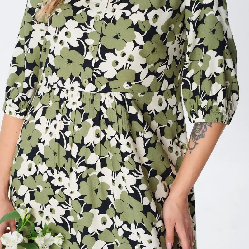 🔥 Obleke s cvetjem Laisvalaikio so polrankove ženske-LT