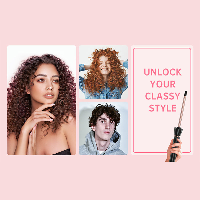 Εξαιρετικά λεπτό σίδερο για μπούκλες 3/8 ίντσας για λεπτές, ελαστικές μπούκλες που μοιάζουν με μαλλί-GR