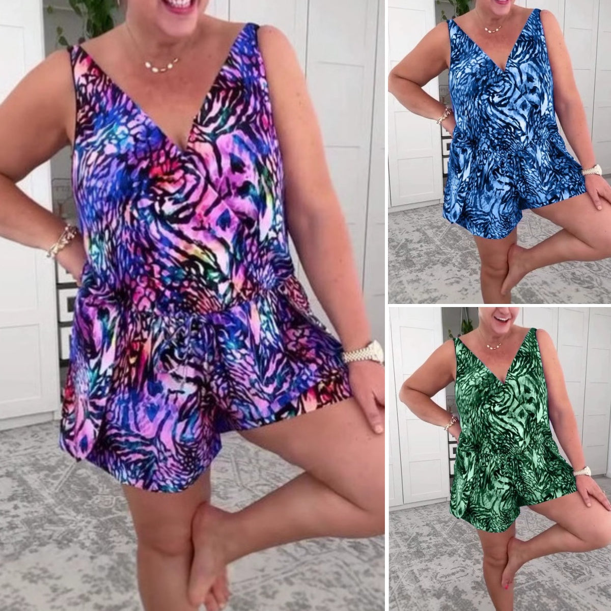 💝 2025 m. berankovis margintas maudymosi kostiumėlis su V formos iškirpte-LT