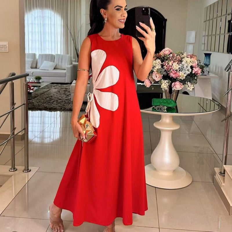 👗 Ženska obleka s cvetličnim potiskom 🌸-SI