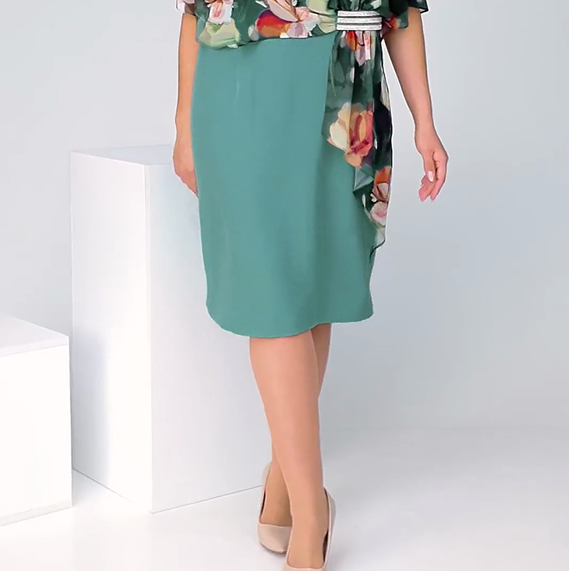 🌸 Elegantiškos gėlėtos apvalios iškirptės suknelės moterims-LT