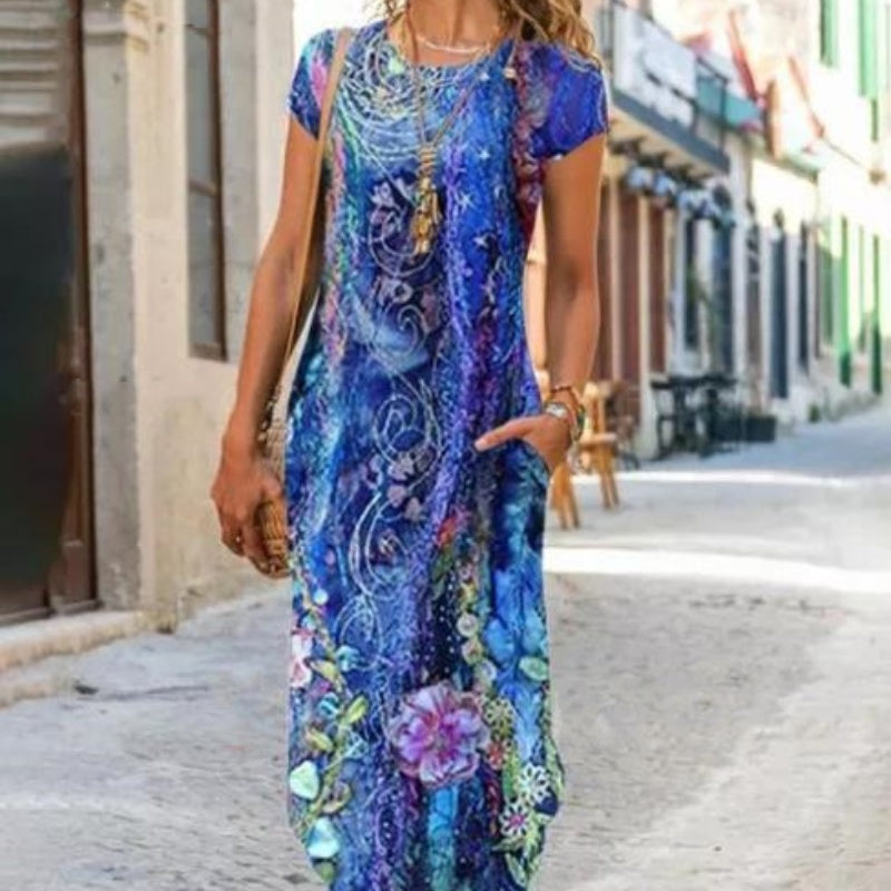 ✨Ženske dolge obleke s potiskanimi majicami-GR